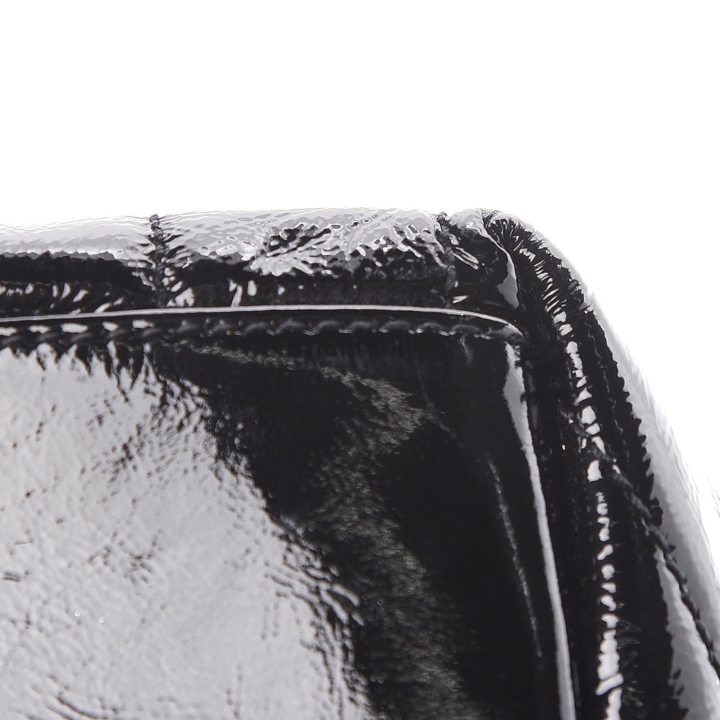 Patent Y Quilted Monogram Medium Loulou Chain Satchel Black