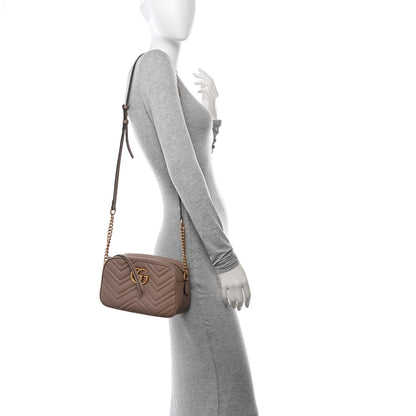 Gucci Calfskin Matelasse Small GG Marmont Chain Shoulder Bag Porcelain Rose 2 of 12