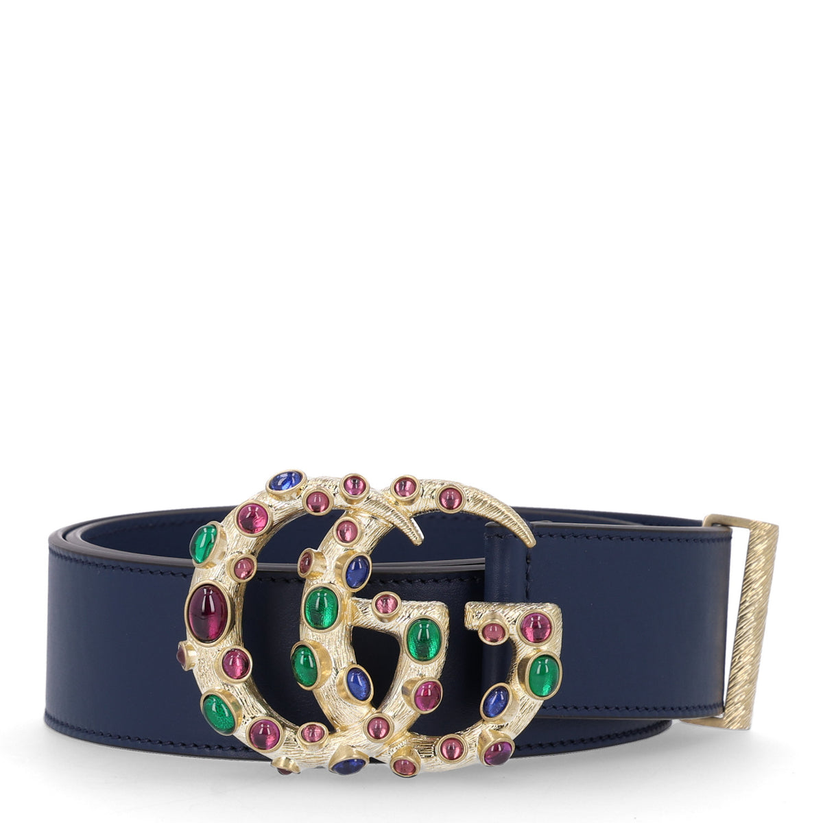 Calfskin Ceramic Glass Double G 40mm Belt 80 32 Blue Agata Multicolor