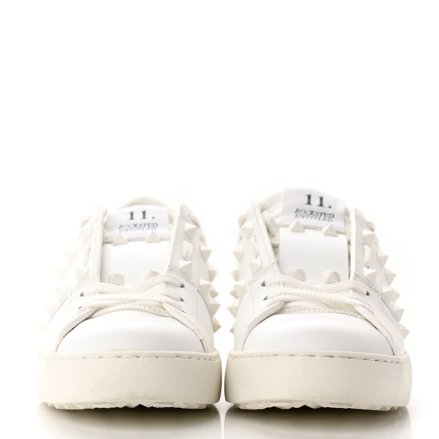 Calfskin Rockstud Untitled Open Sneakers 37 White