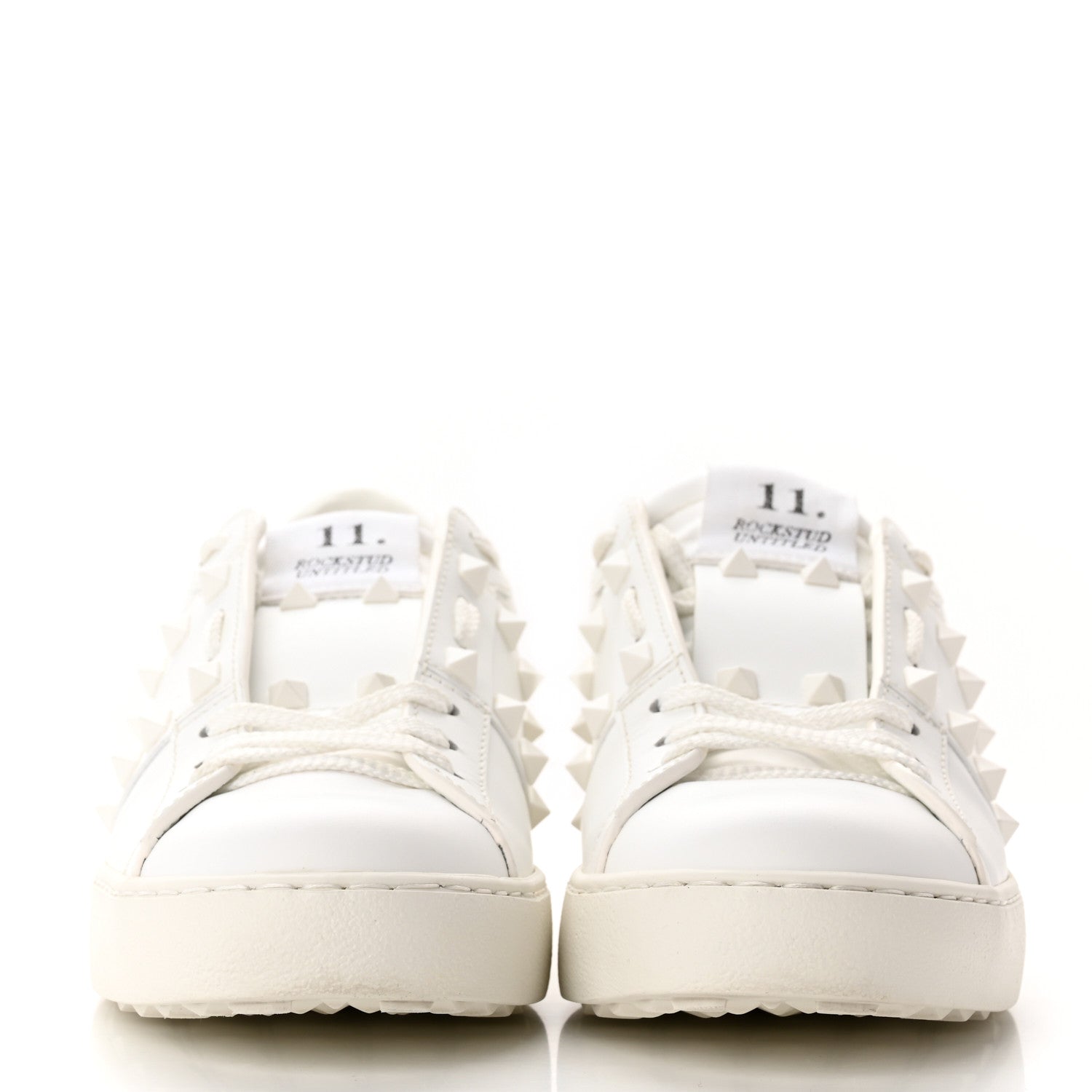 Valentino Garavani Calfskin Rockstud Untitled Open Sneakers 37 White 2 of 15