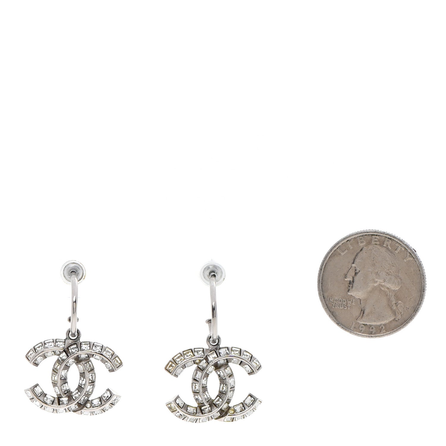 Chanel Baguette Crystal CC Dangle Earrings 2 of 4