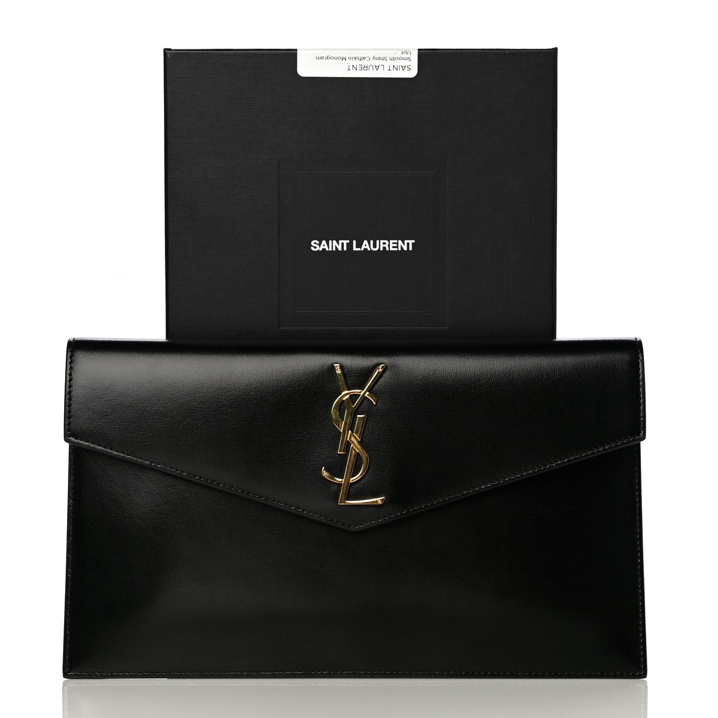 Smooth Shiny Calfskin Monogram Uptown Pouch Black