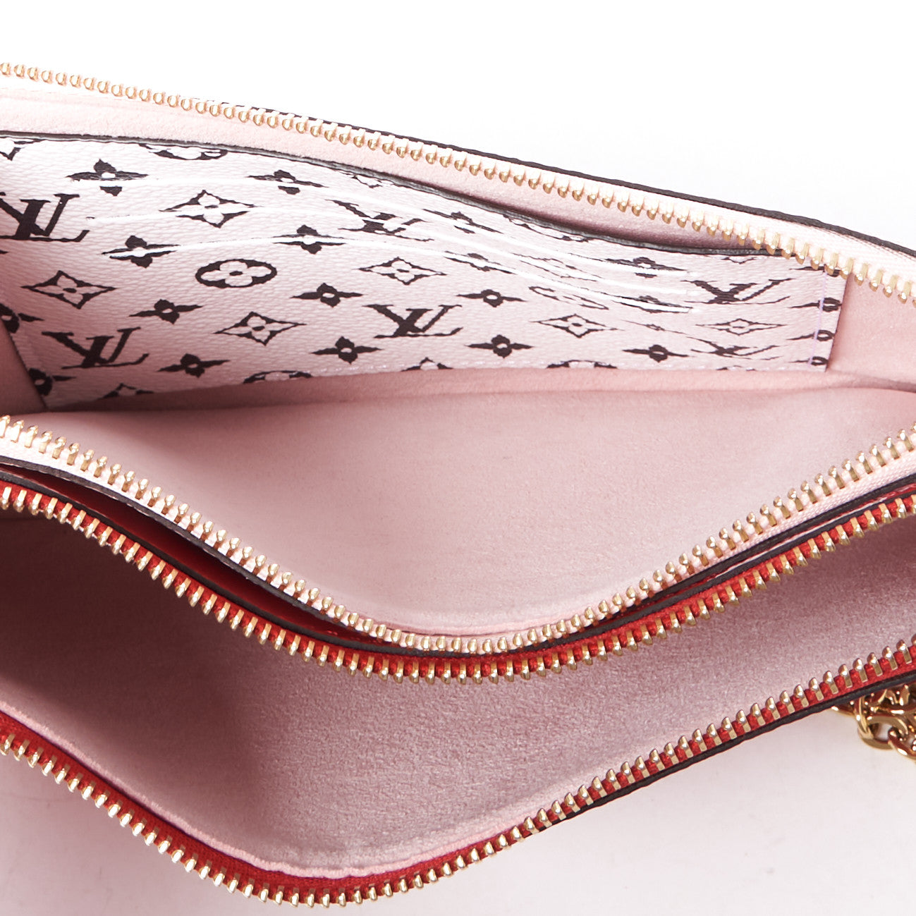 Monogram Giant Double Zip Pochette Rouge