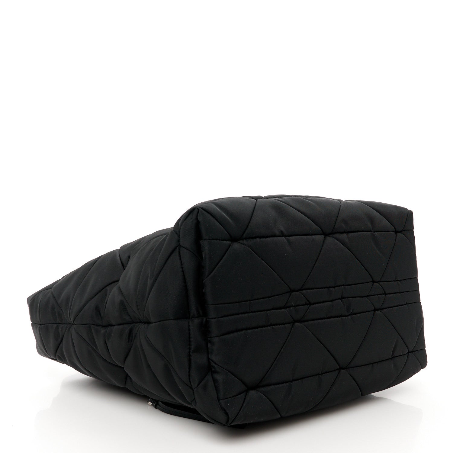 Prada Re-Nylon Nappa Triangle Quilted Padded Small Double Handled Zip Tote Black 4 of 11