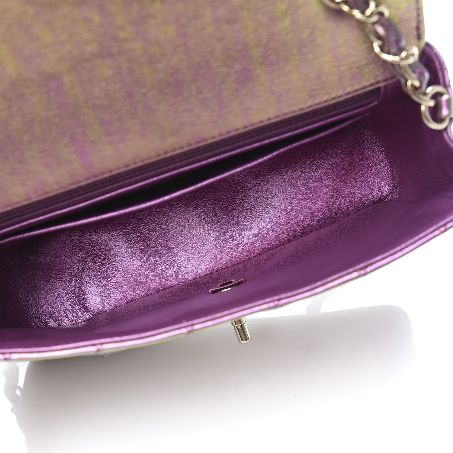 Chanel Iridescent Lambskin Quilted Mini Rectangular Flap Purple 5 of 10