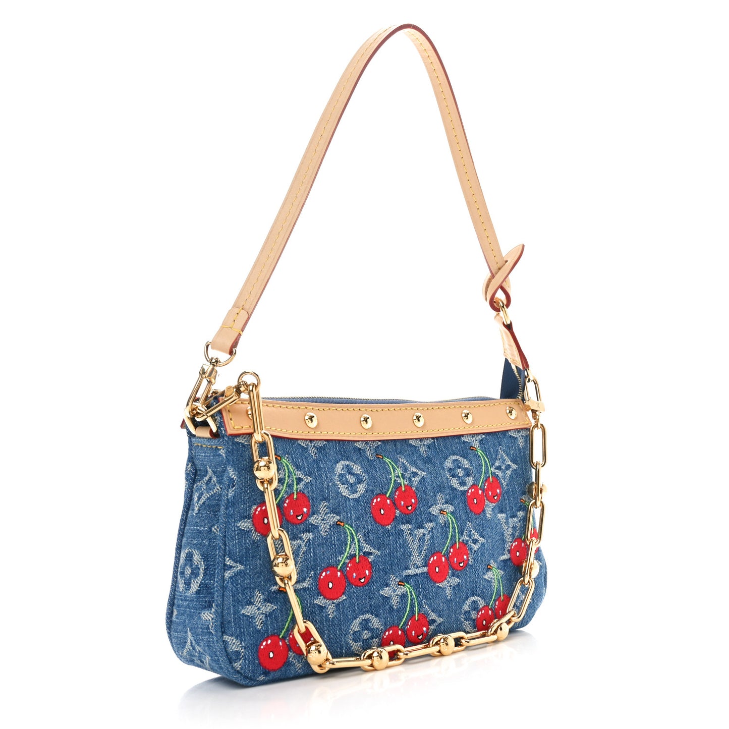 LV X TM Monogram Denim Cerises Pochette Accessories Blue