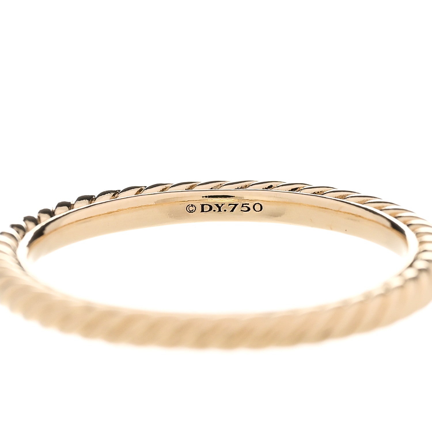 David Yurman 18K Yellow Gold 2mm Cable Classics Band Ring 54 6.75 5 of 5