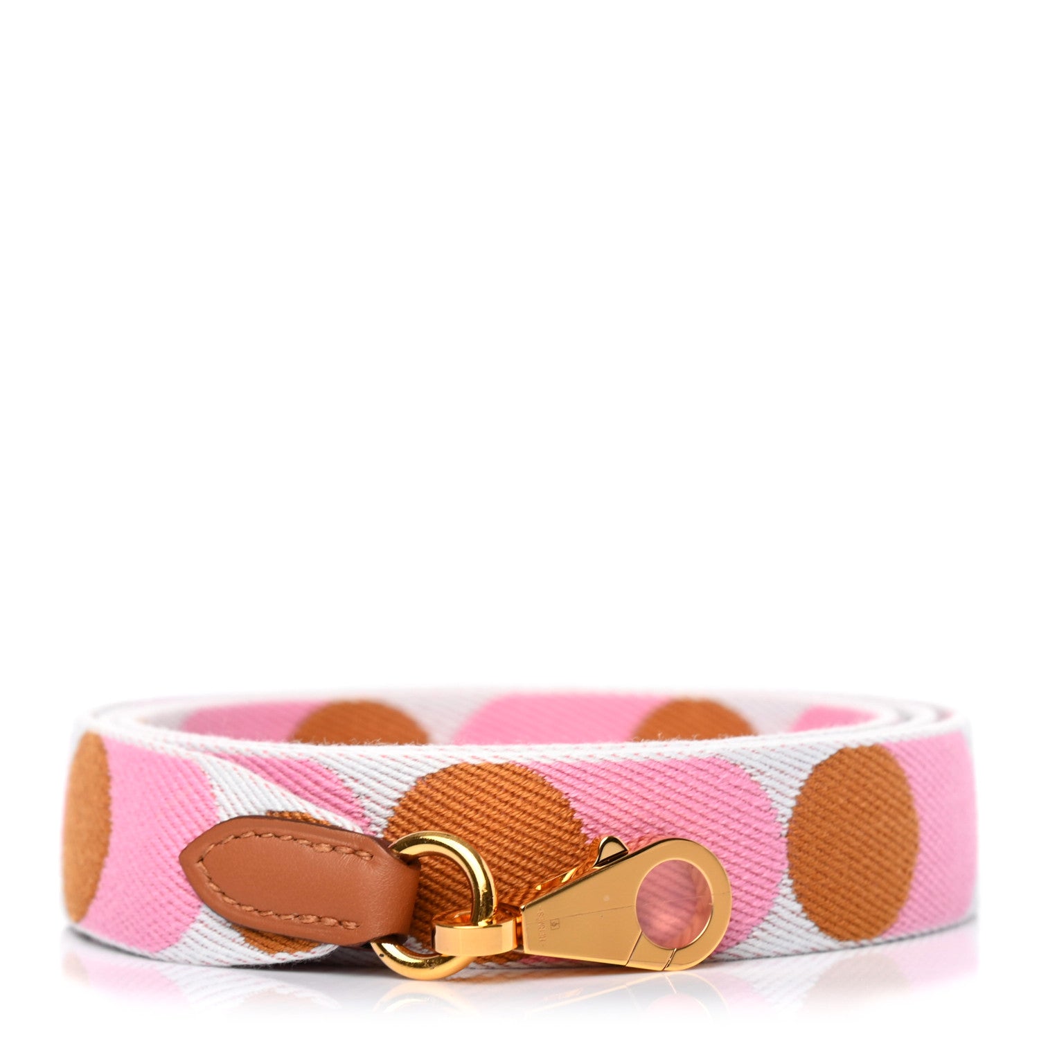 Hermes Toile Swift 25mm Sangle Flipperball Shoulder Strap Bleu Brume Pink Gold 1 of 3