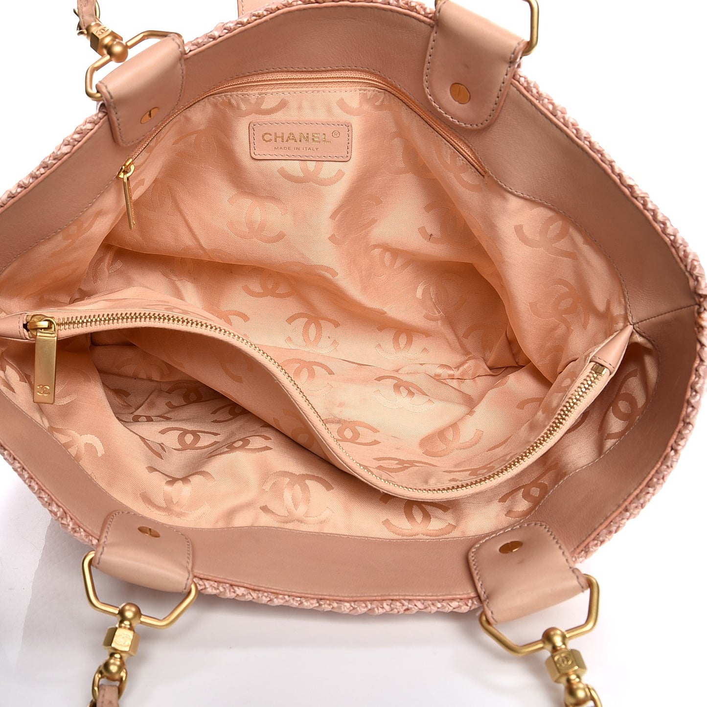 Straw Raffia Tote Pink