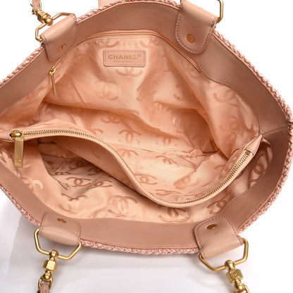 Chanel Straw Raffia Tote Pink 5 of 16
