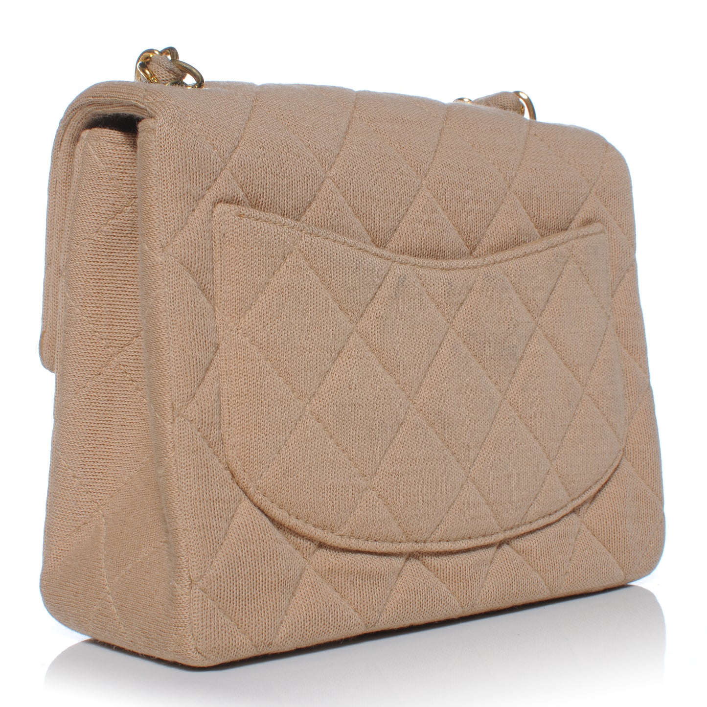 Jersey Quilted Mini Flap Beige