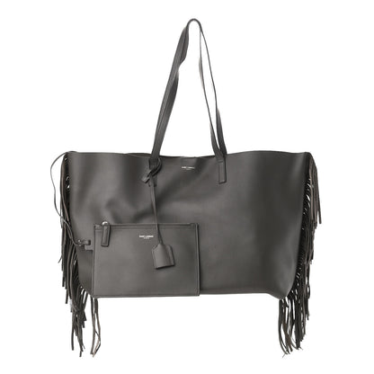 Saint Laurent Calfskin Large Fringe Shopping Tote Dark Grey 1 of 15