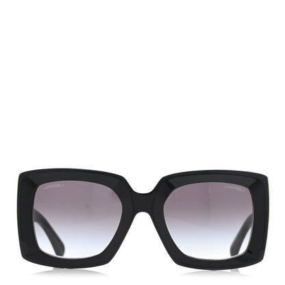 Chanel Acetate Rectangle Sunglasses 5435 Black 2 of 8