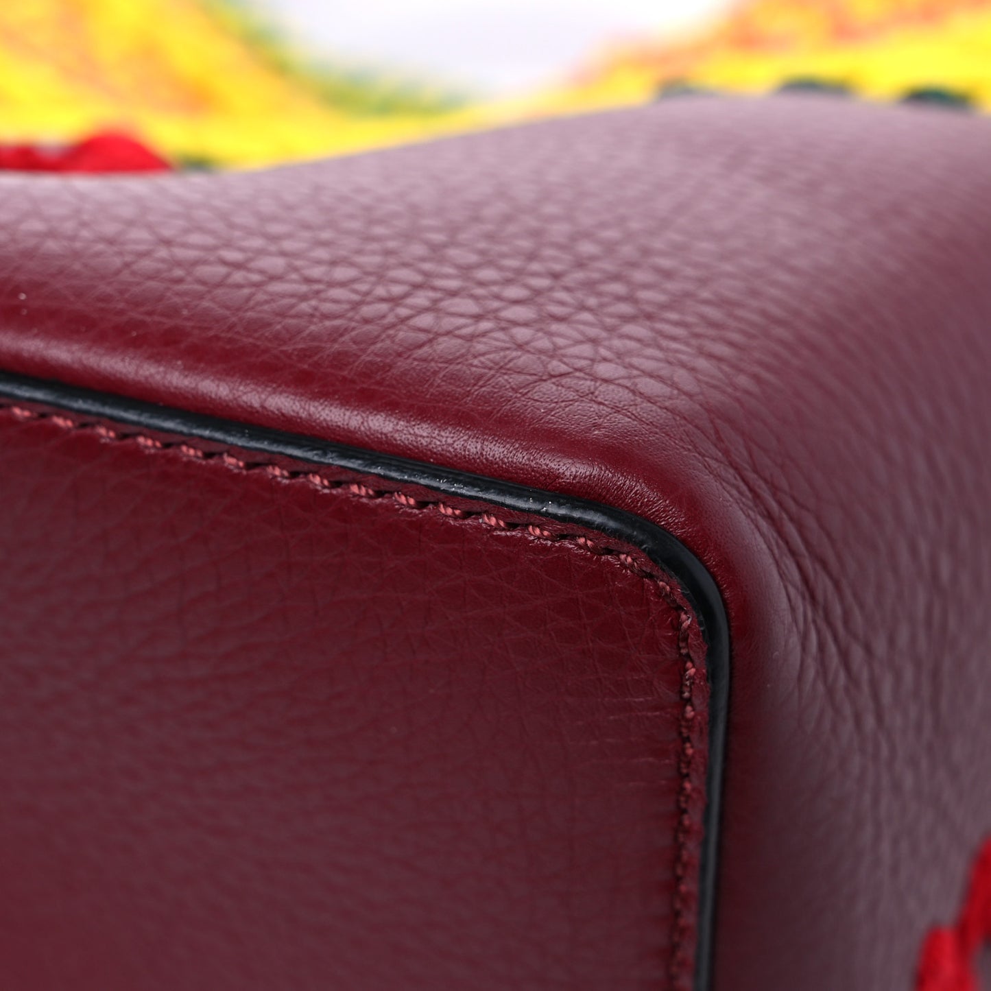 Calfskin Fabric Crochet Tote Multicolor