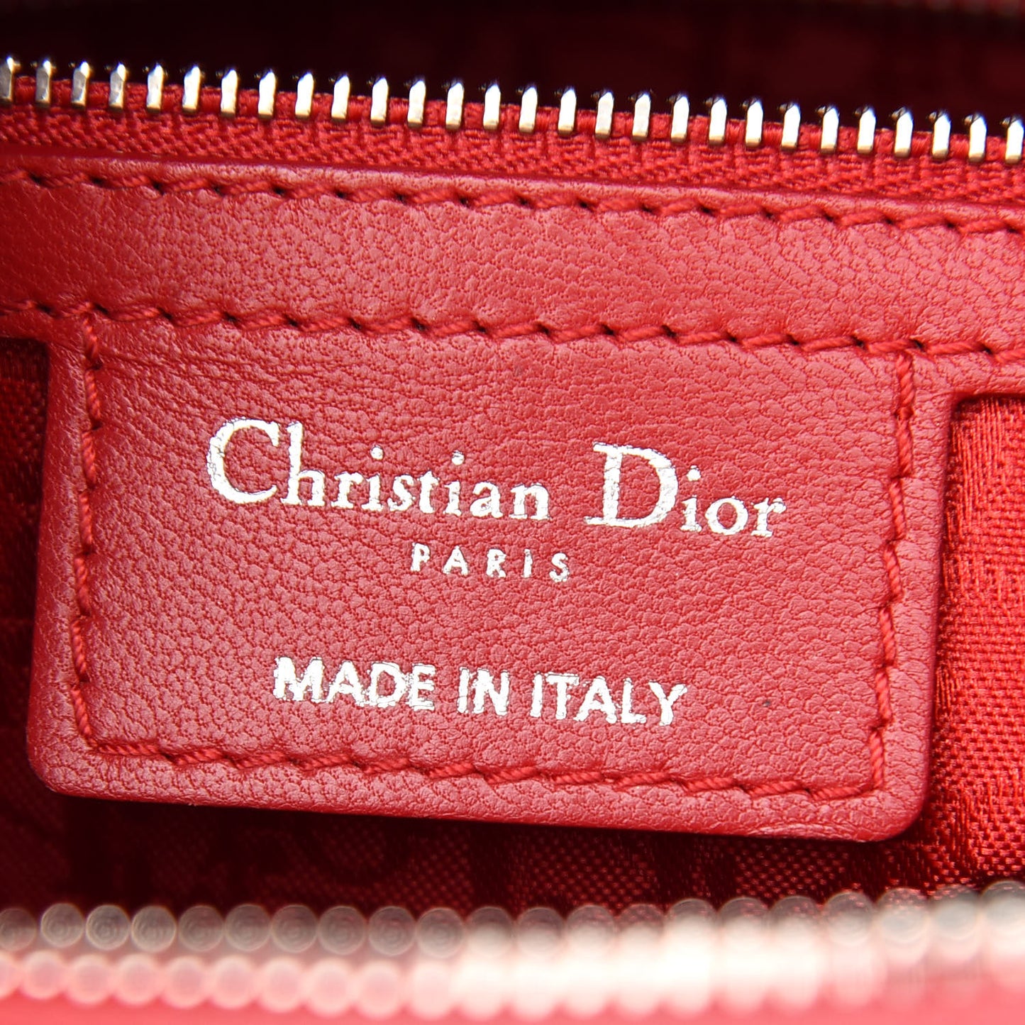 Lambskin Cannage Large Lady Dior Red