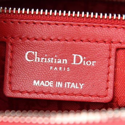 Christian Dior Lambskin Cannage Large Lady Dior Red 6 of 9