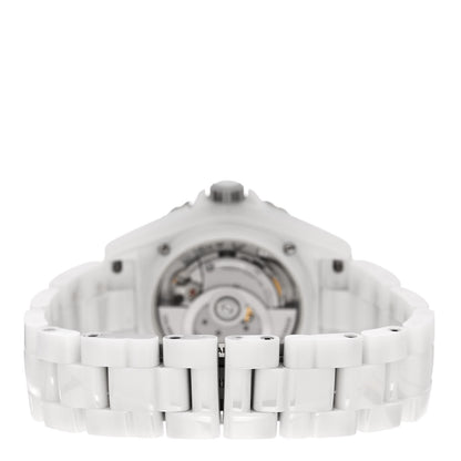 Chanel Stainless Steel Ceramic Diamond 38mm J12 Automatic Watch White 3 of 5
