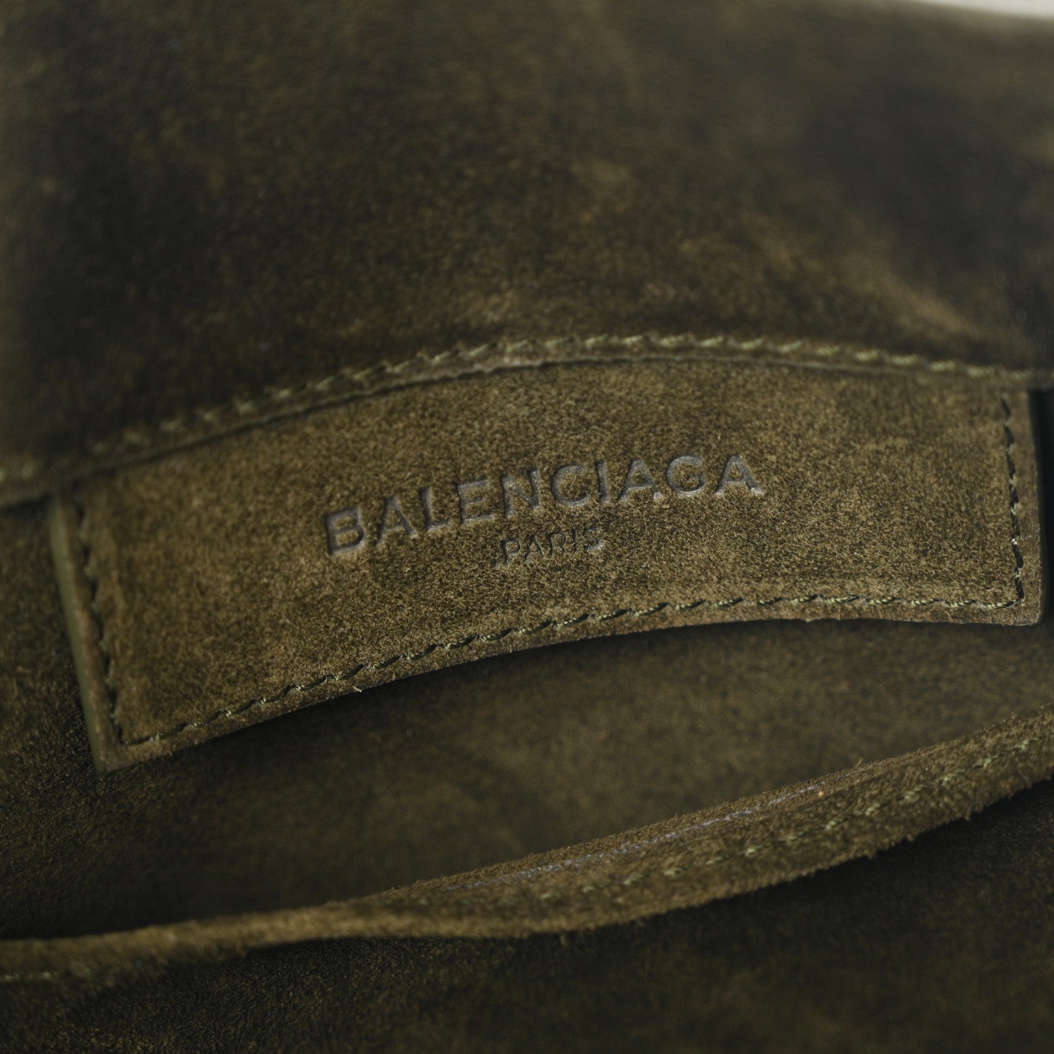 Balenciaga Baby Daim Calf Suede Papier Mini A4 Zip Around Tote Vert Militaire 6 of 10