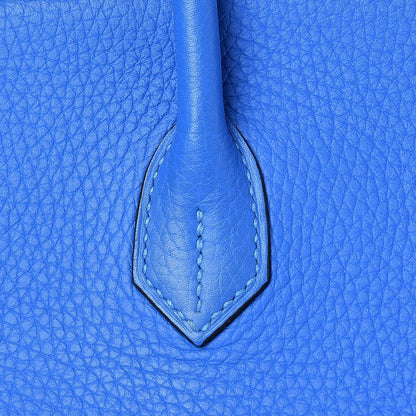 Hermes Taurillon Clemence Birkin 35 Bleu Hydra 28 of 33