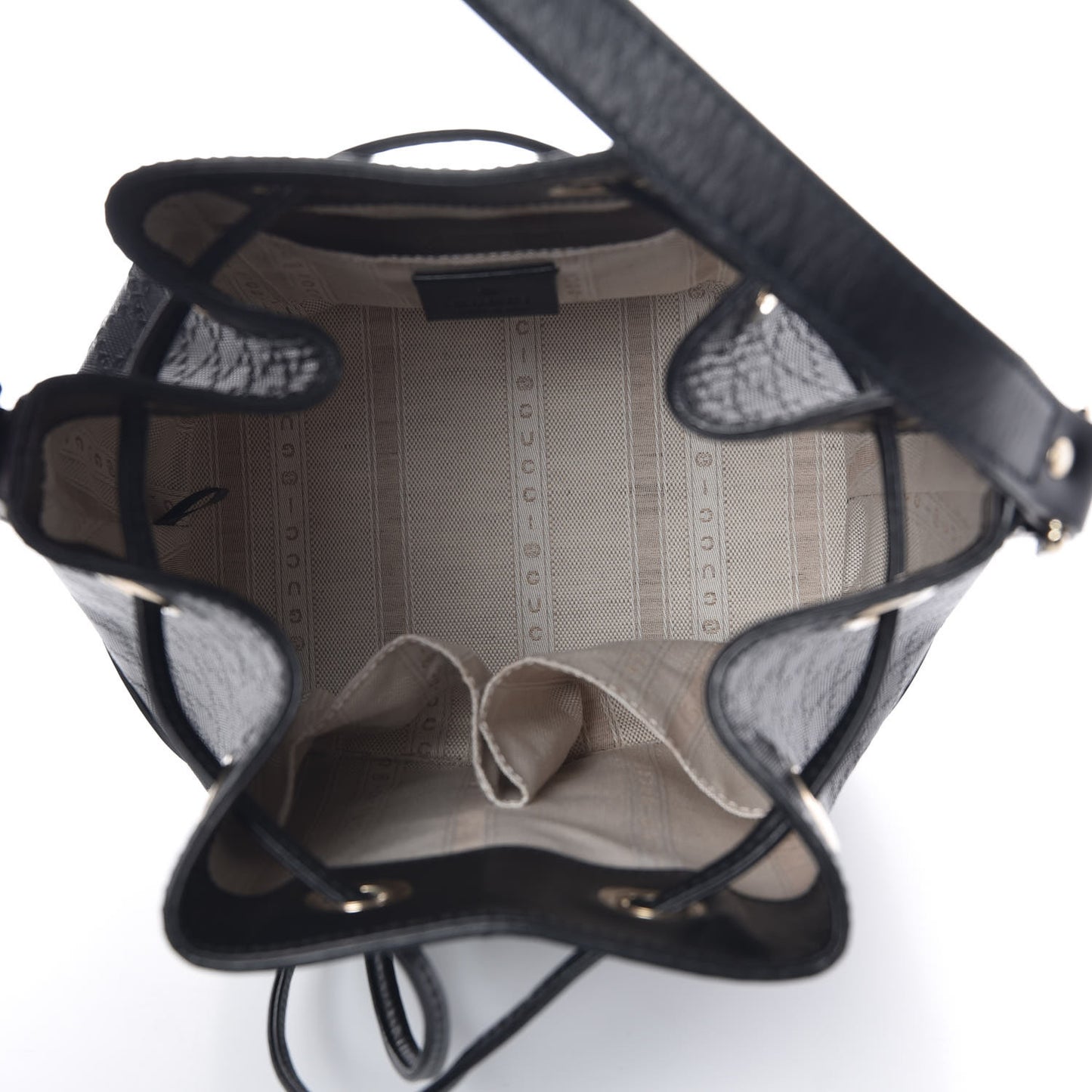 Bright Diamante Small Bucket Bag Black