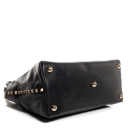 Valentino Garavani Vitello Rockstud Dome Satchel Black 5 of 11