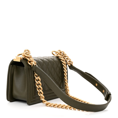 Chanel Calfskin Quilted Small Boy Flap Khaki 3 of 11