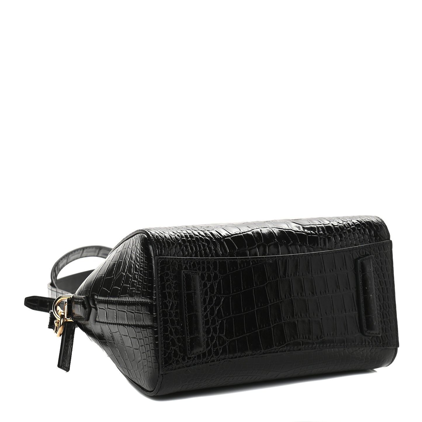 Calfskin Crocodile Embossed Mini Antigona Black