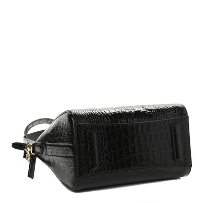 Givenchy Calfskin Crocodile Embossed Mini Antigona Black 4 of 9