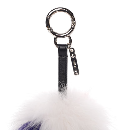 Fendi Fox Fur Polka Dot Pom Pom Bag Charm White 3 of 4