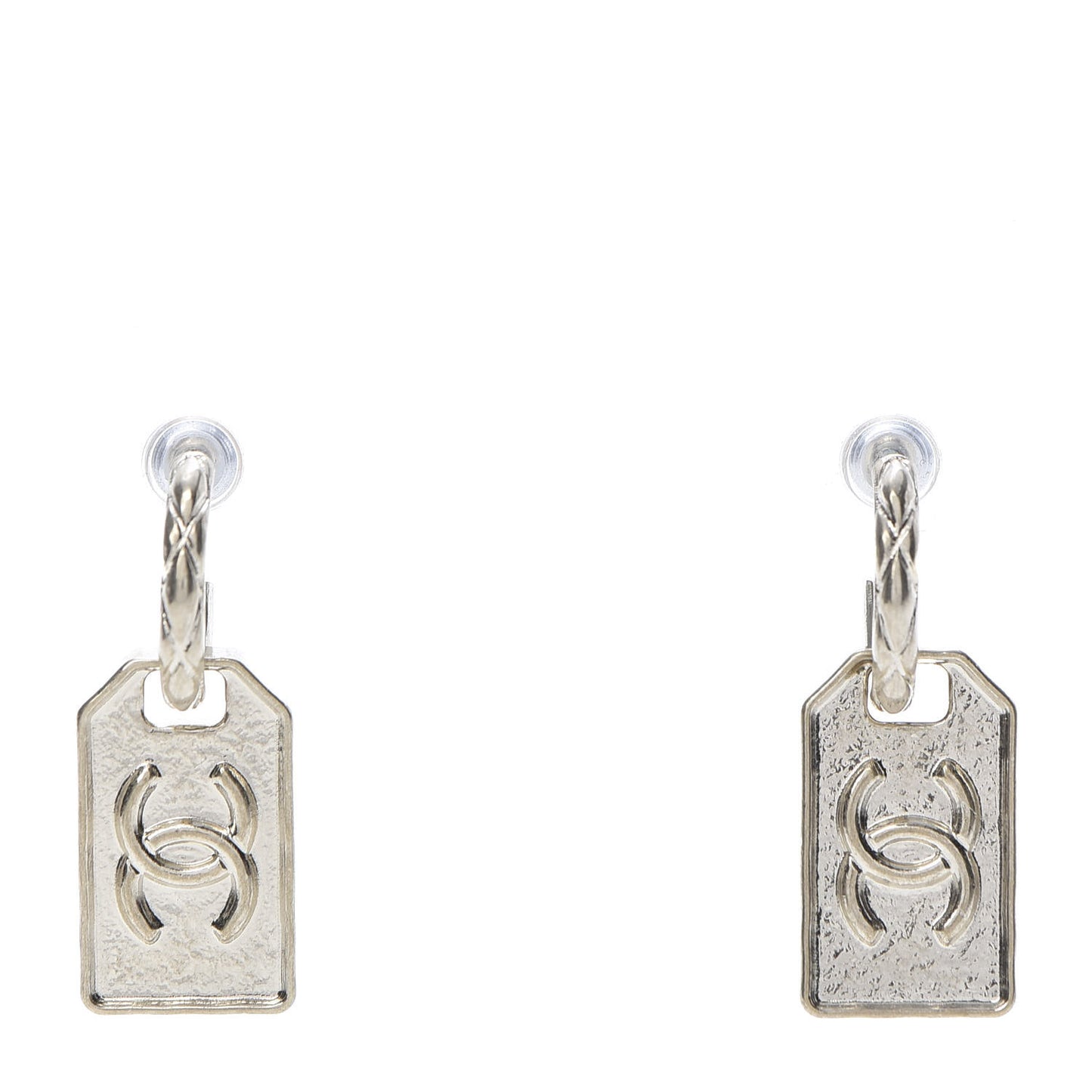 CC Tag Drop Earrings Gold