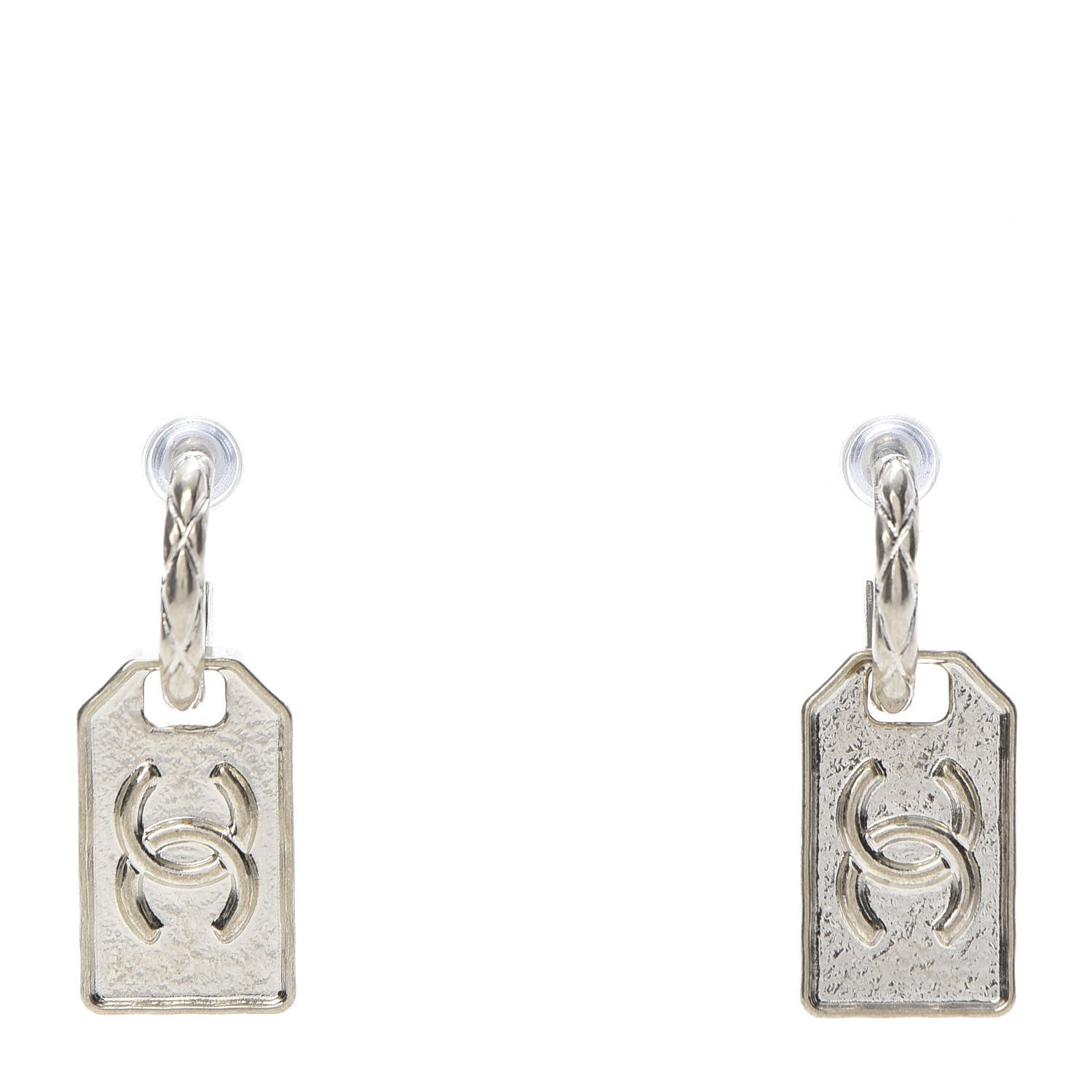 Chanel CC Tag Drop Earrings Gold 1 of 5