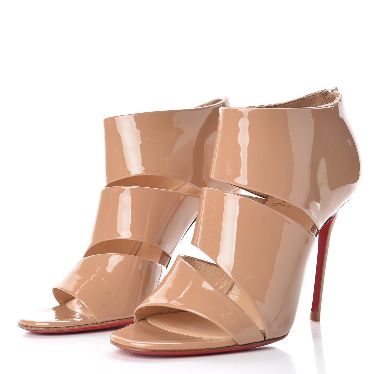 Patent Cachottiere 100 Peep Toe Booties 35.5 Soft Nude