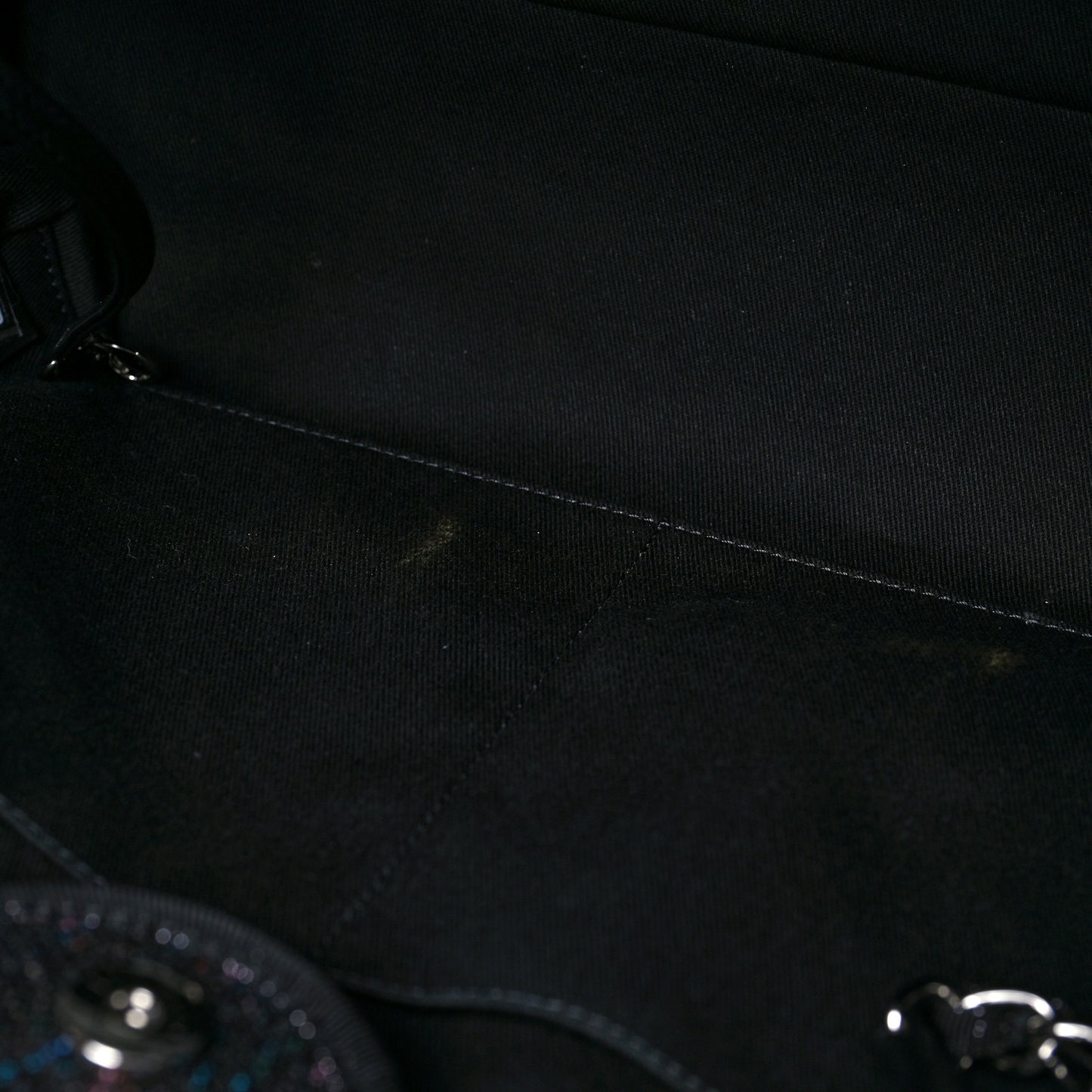 Viscose Sequins Medium Deauville Tote Black