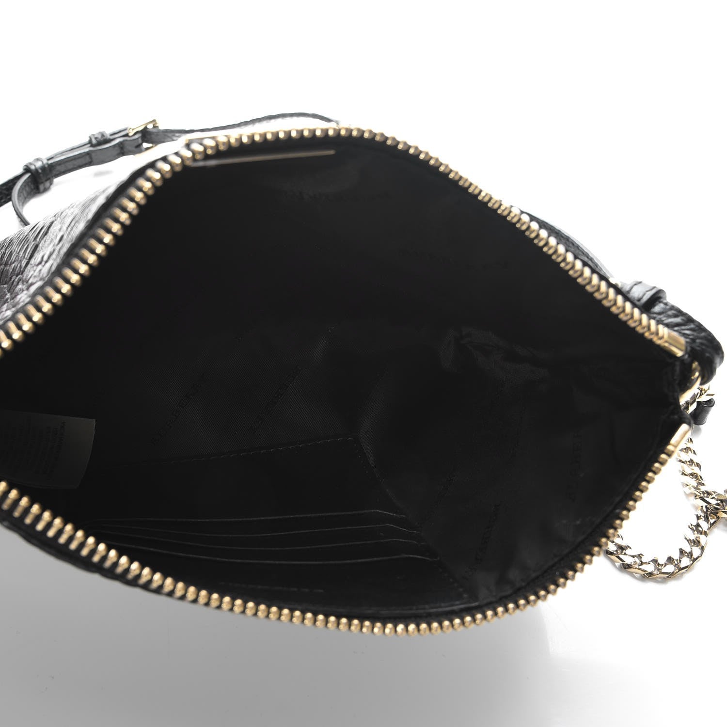 Burberry Signature Grain Calfskin Check Embossed Peyton Crossbody Clutch Bag Black 5 of 10