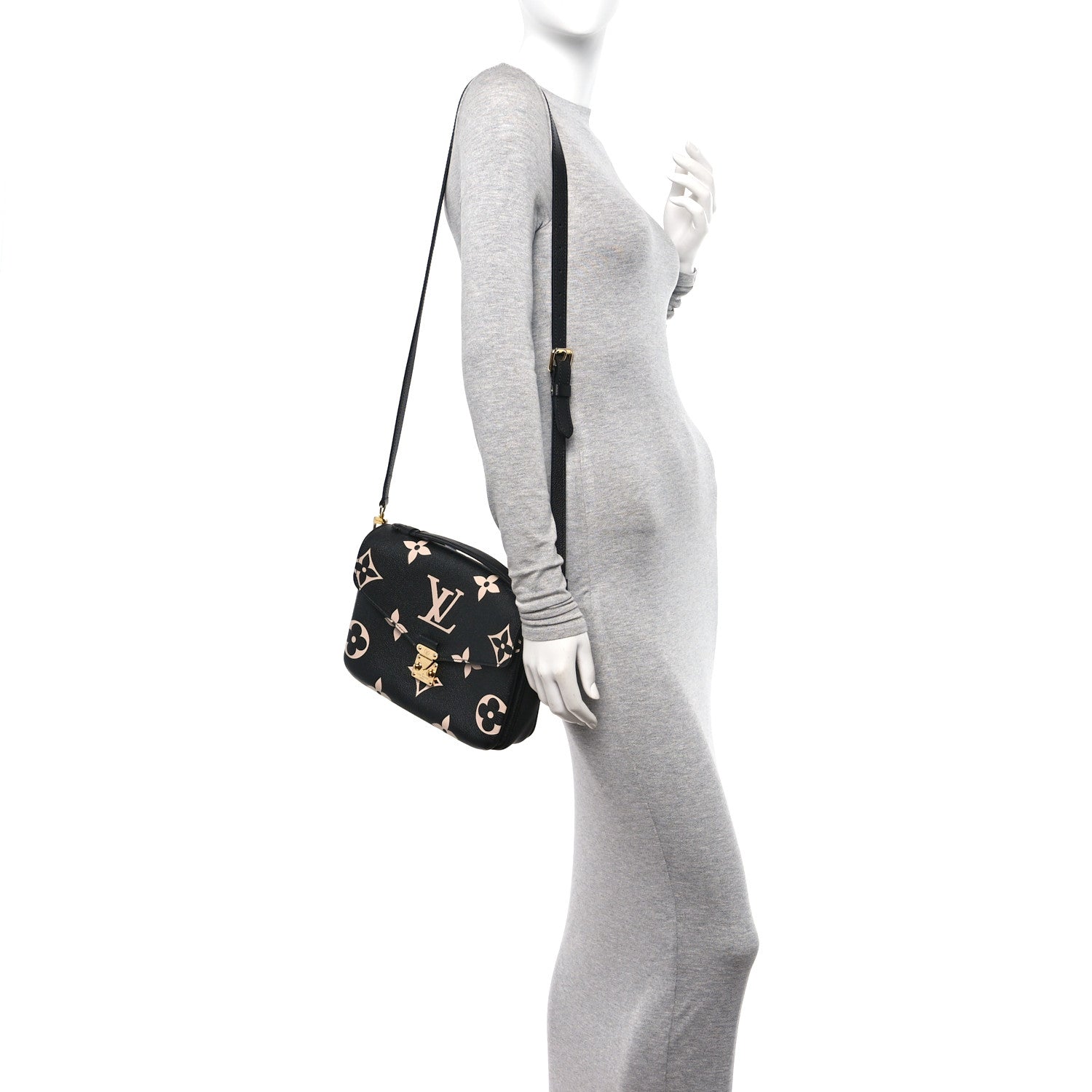 Louis Vuitton Empreinte Monogram Giant Pochette Metis Black Beige 2 of 9