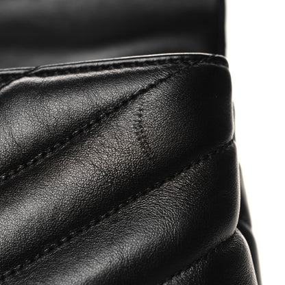Saint Laurent Calfskin Y Quilted Monogram Monochrome Toy Loulou Crossbody Bag Black 11 of 11