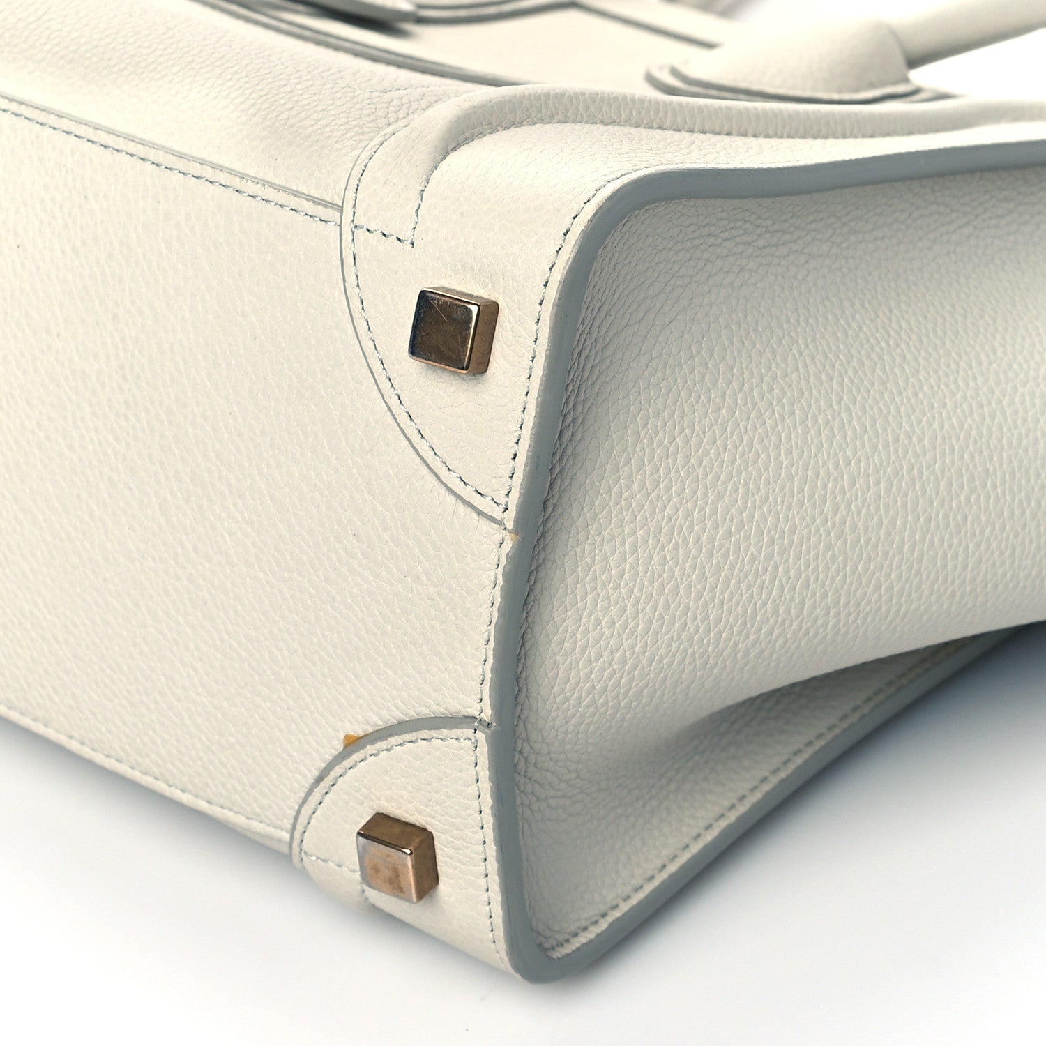 Celine Drummed Calfskin Micro Luggage Chalk 11 of 11