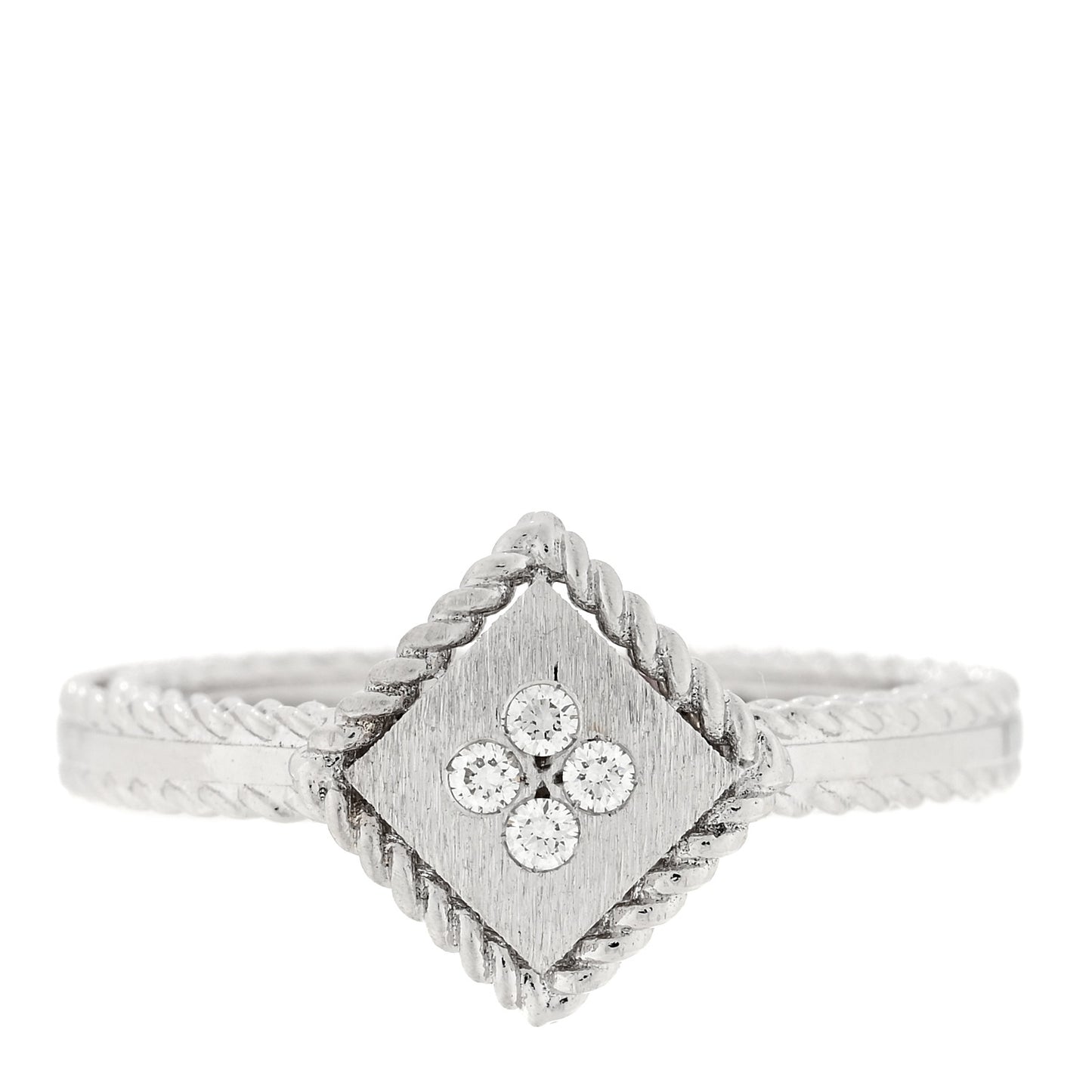 18K White Gold Diamond Palazzo Ducale Ring 53 6.5