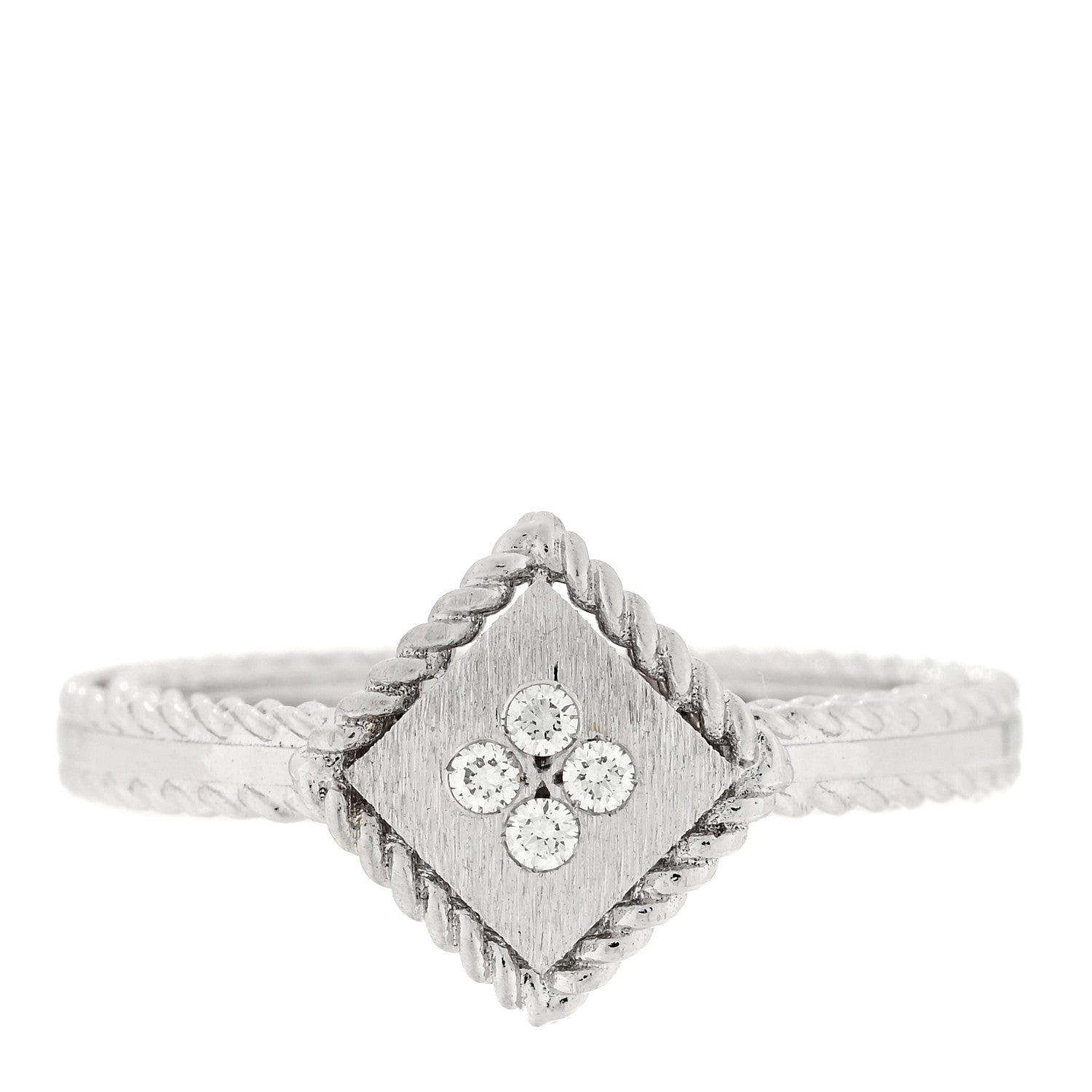 Roberto Coin 18K White Gold Diamond Palazzo Ducale Ring 53 6.5 1 of 4