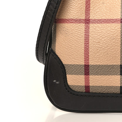 Burberry Haymarket Check Small Peyton Crossbody Clutch Bag Chocolate 10 of 11