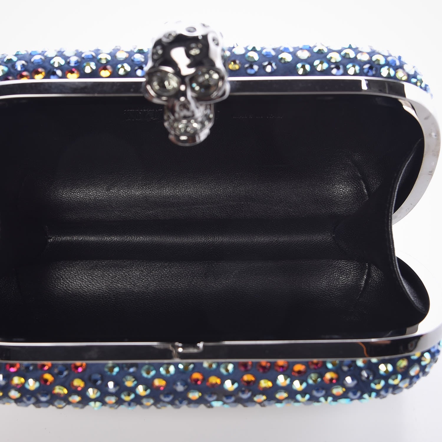 Alexander McQueen Silk Crystal Skull Box Clutch Multicolor 5 of 8