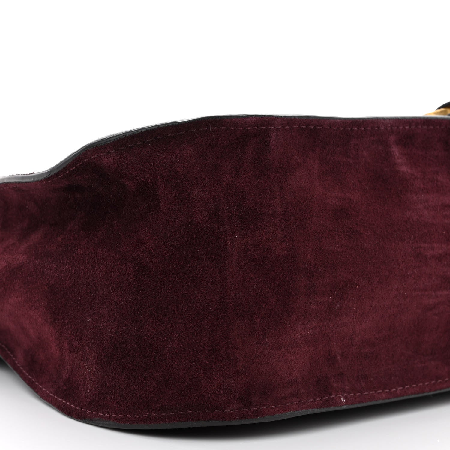 Chloe Suede Calfskin Braided Medium Marcie Double Carry Burgundy 9 of 11