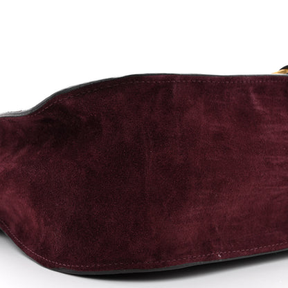Chloe Suede Calfskin Braided Medium Marcie Double Carry Burgundy 9 of 11