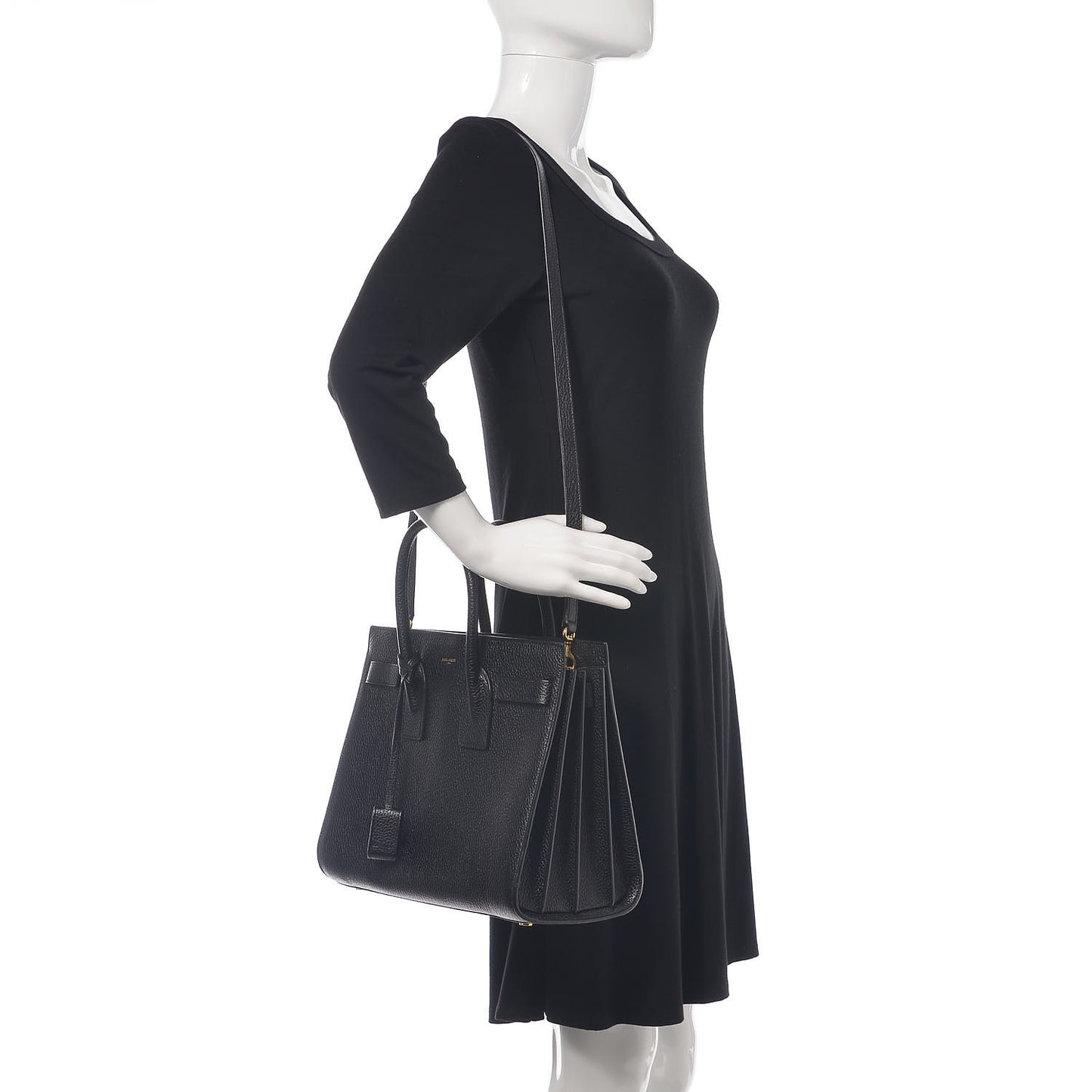 Grained Calfskin Small Sac De Jour Black