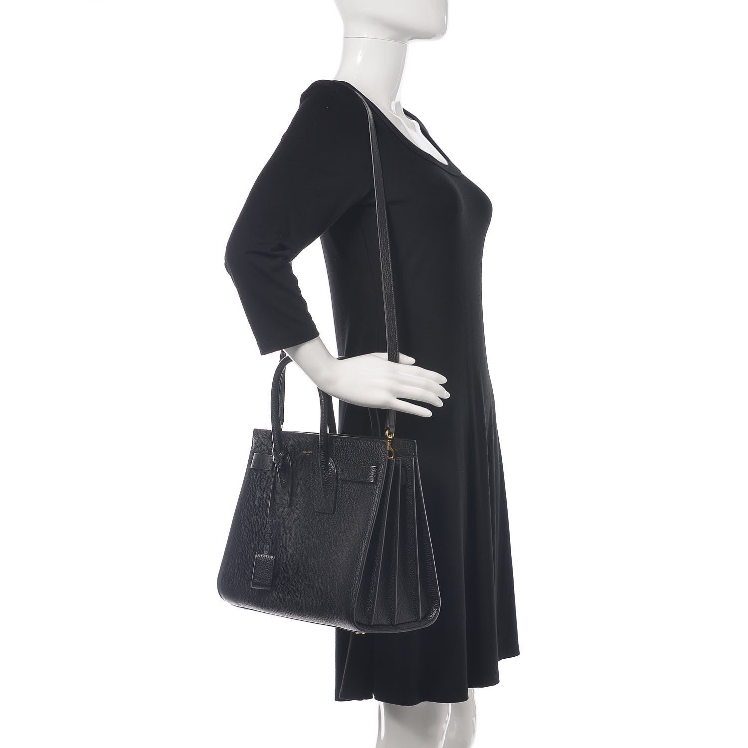 Saint Laurent Grained Calfskin Small Sac De Jour Black 2 of 10