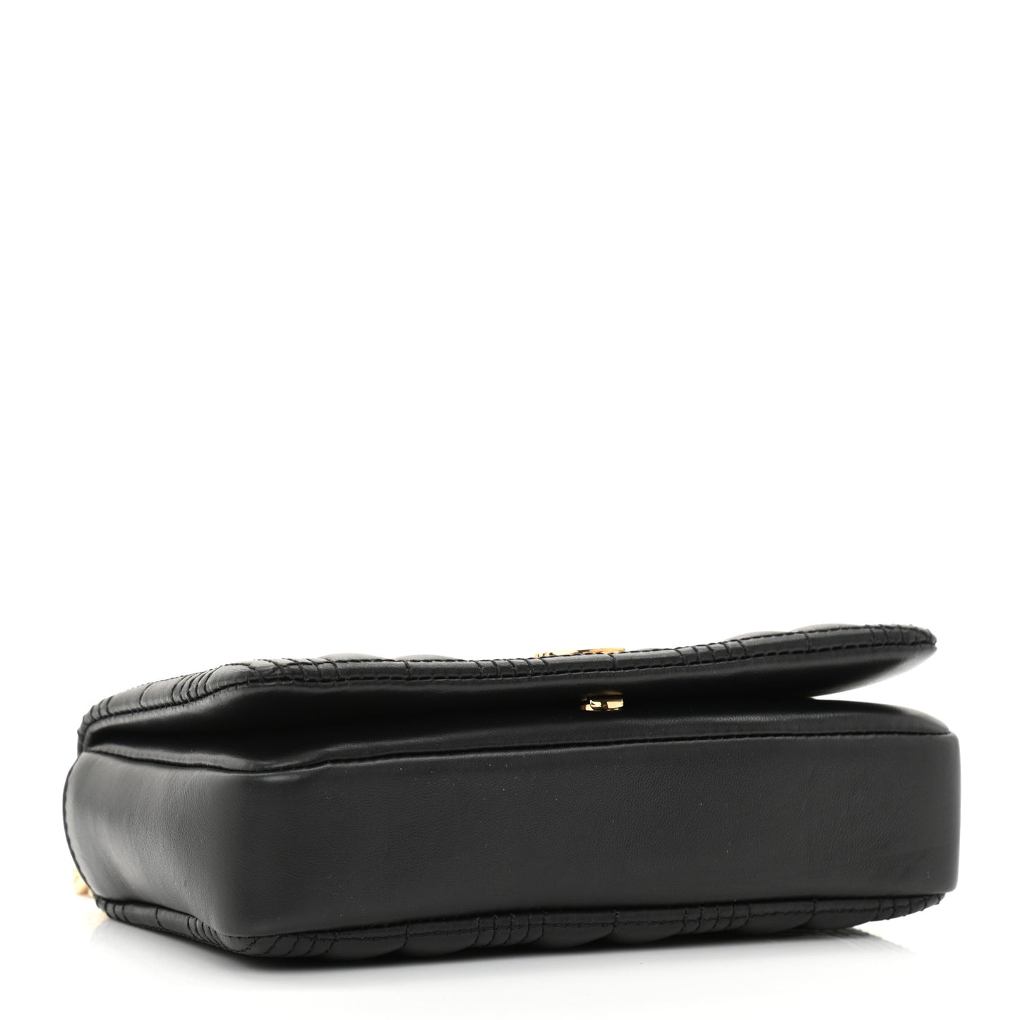 Grainy Calfskin Quilted Mini Lola Bag Black