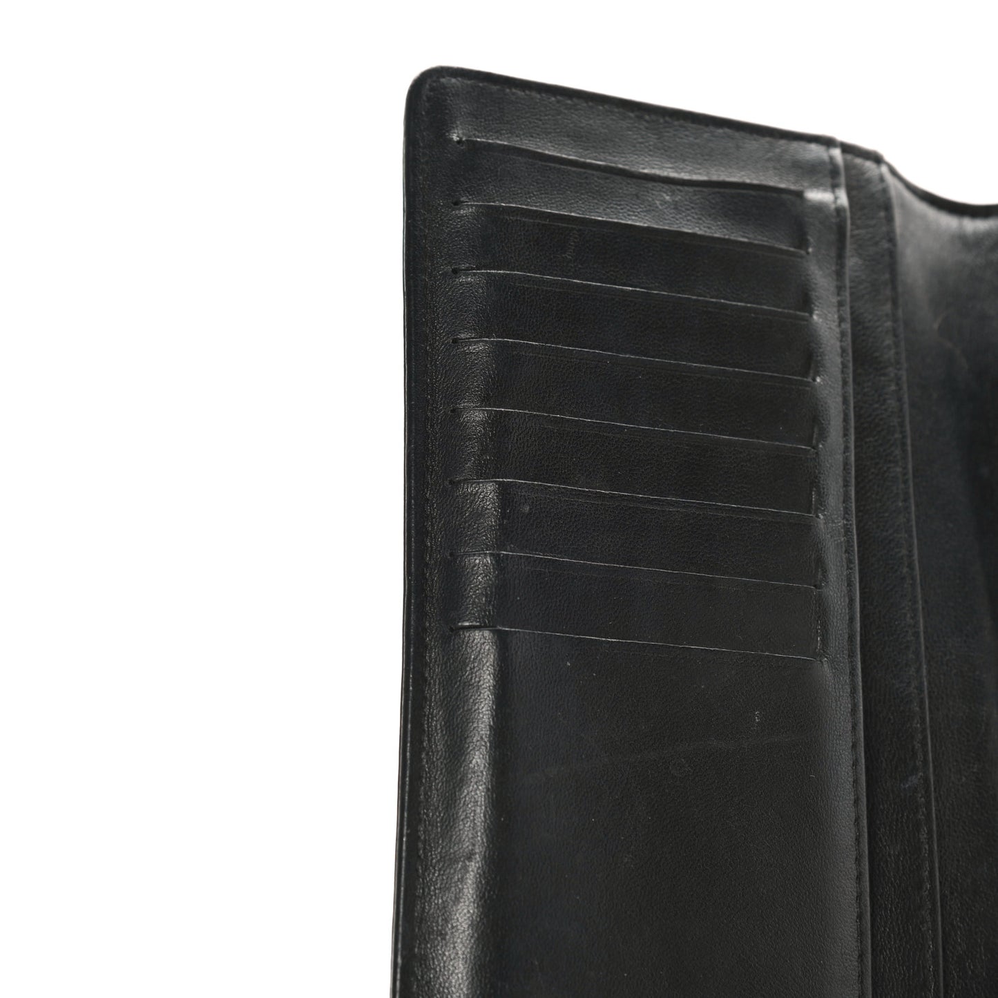 Lambskin Quilted Boy Yen Wallet Black