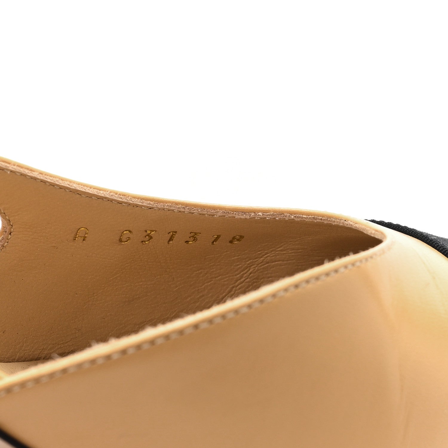 Chanel Lambskin Grosgrain Cap Toe CC Slingback Pumps 36 Beige