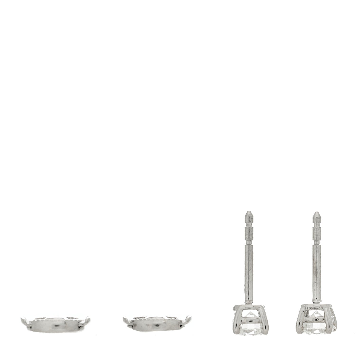 Tiffany Platinum Diamond .72ctw Solitaire Earrings 3 of 5